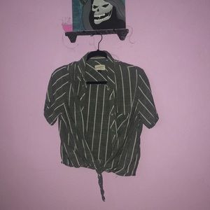 Grey striped crop top